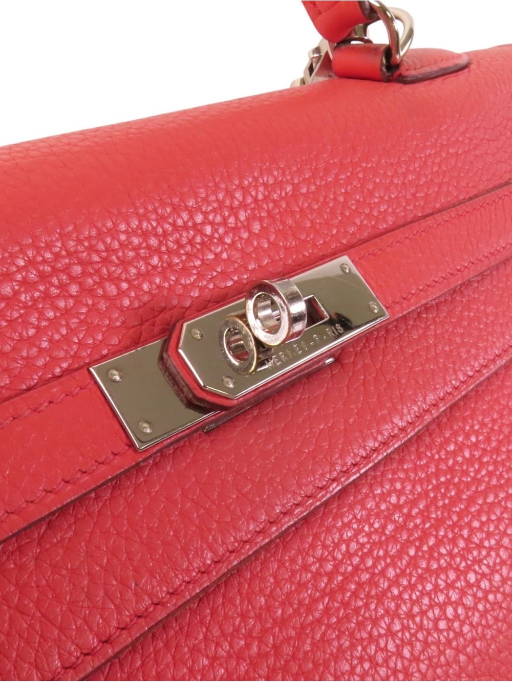 Authentic HERMES KELLY 35 pink clemence leather with strap - Picture 16 of 16